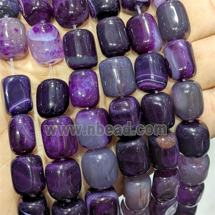 Purple Stripe Agate Cuboid Beads Dye