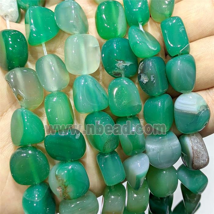 Green Agate Chip Beads Freeform Dye