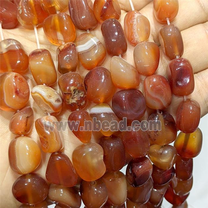 Red Stripe Agate Chip Beads Freeform Dye