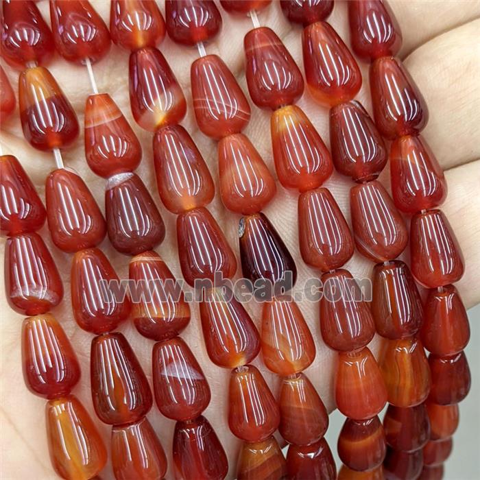 Natural Red Agate Teardrop Beads Dye