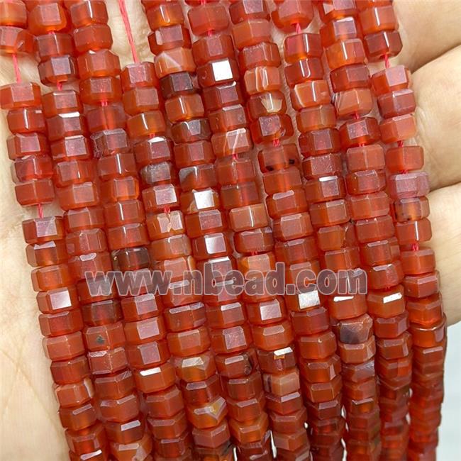 Natural Red Agate Hexagon Beads Dye