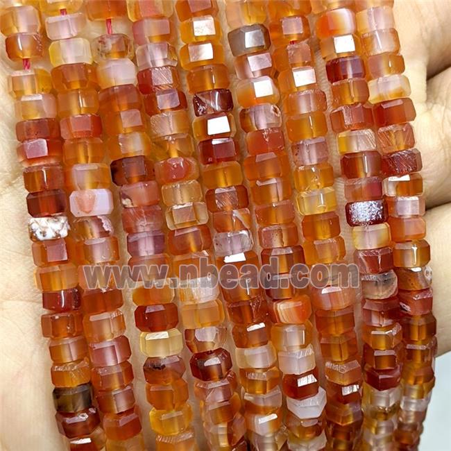 Natural Red Carnelian Agate Hexagon Beads