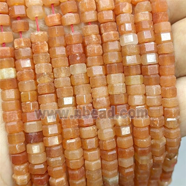 Natural Red Aventurine Hexagon Beads
