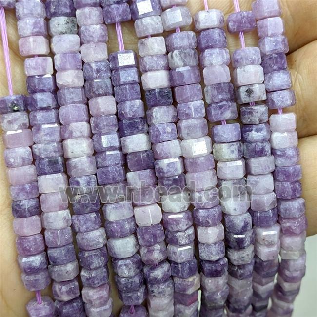 Natural Chinese Lepidolite Hexagon Beads Purple