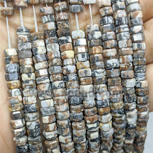 Natural LeopardSkin Jasper Hexagon Beads Multicolor