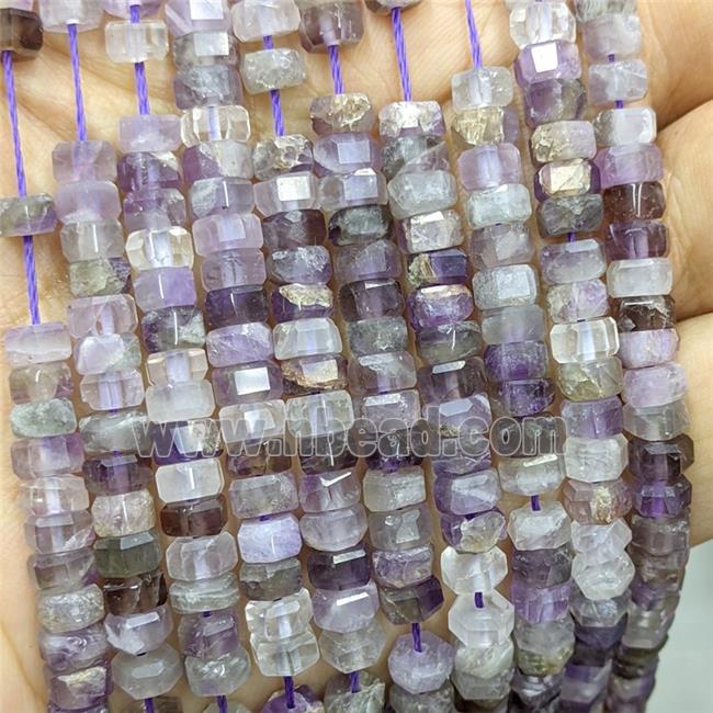 Natural Amethyst Hexagon Beads Purple