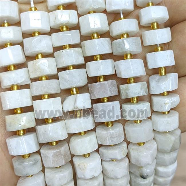 Natural White Moonstone Heishi Beads