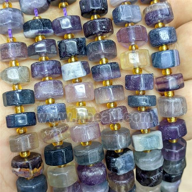 Natural Fluorite Heishi Spacer Beads Purple
