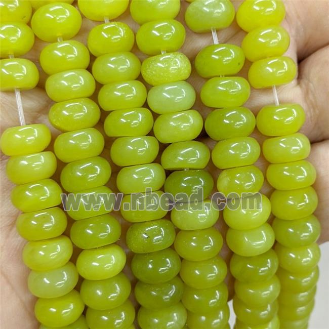 Natural Lemon Jade Beads Smooth Rondelle