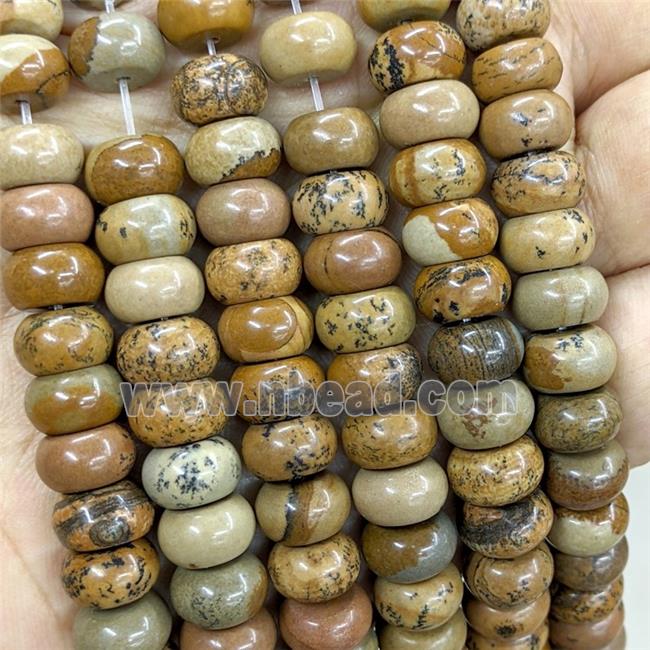 Natural Picture Jasper Beads Smooth Rondelle