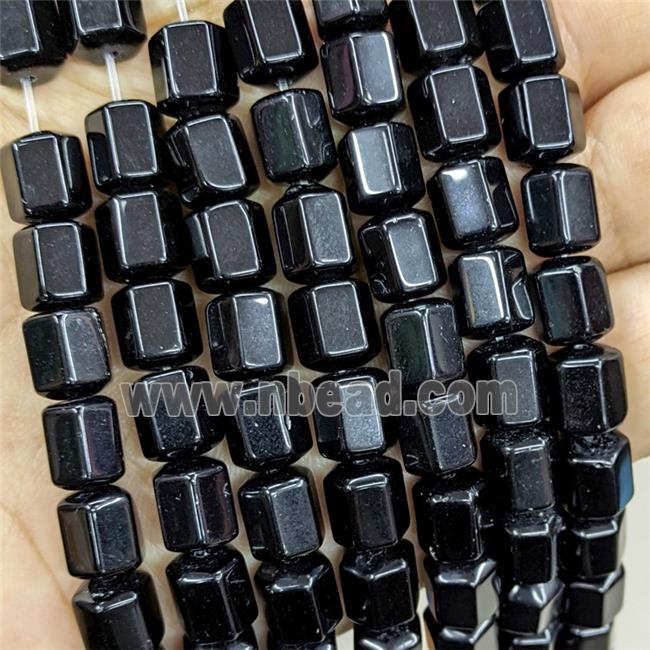 Natural Black Obsidian Prism Beads