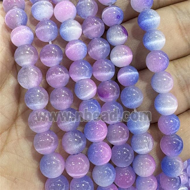 Cat Eye Round Beads Smooth Dye