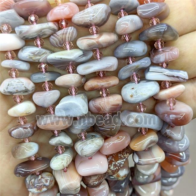 Natural Pink Botswana Agate Beads Freeform