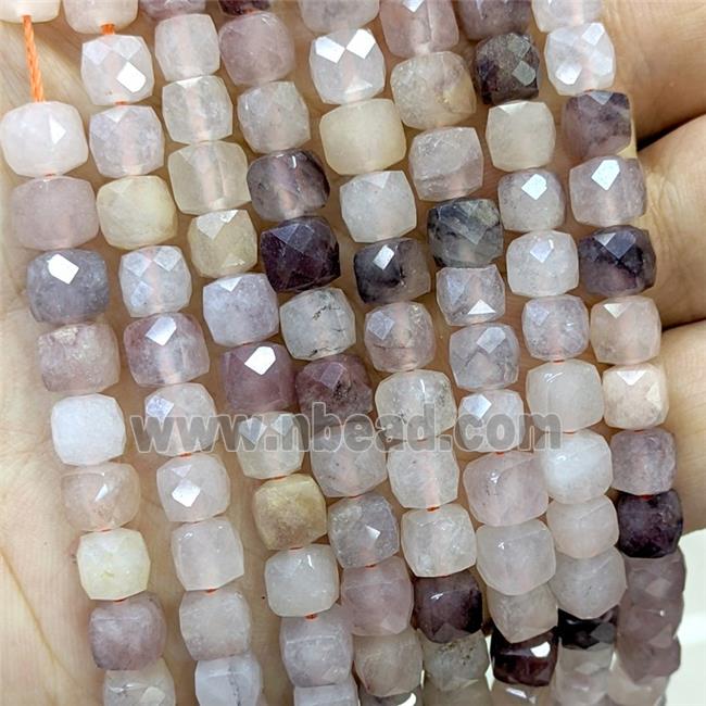 Natural Violet Jasper Beads Faceted Cube