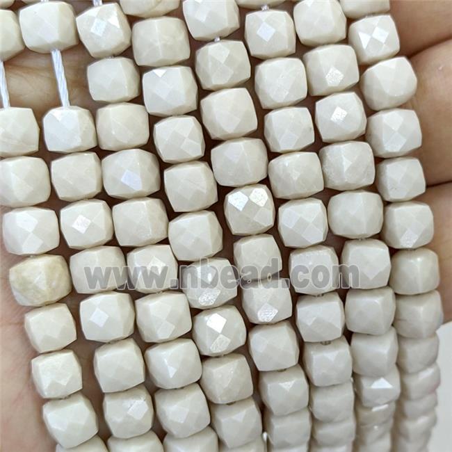 Natural River Jasper Beads Faceted Cube