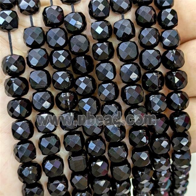Natural Black Onyx Agate Beads Faceted Cube