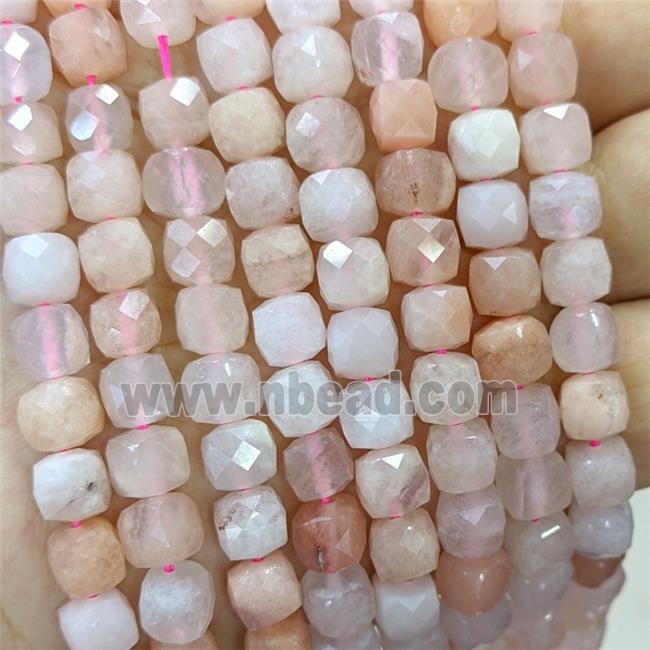 Natural Pink Aventurine Beads Faceted Cube