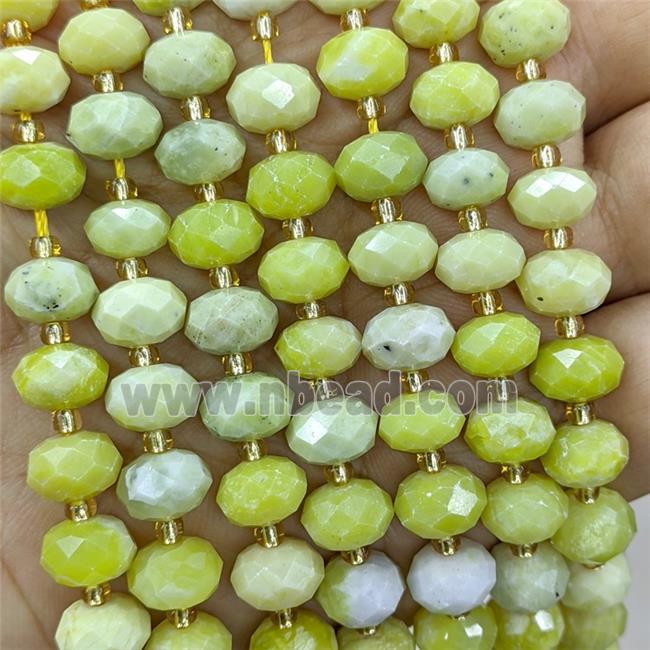 Natural Lemon Jade Beads Faceted Rondelle