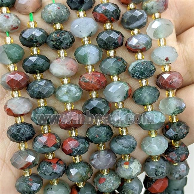 Natural African Bloodstone Beads Faceted Rondelle