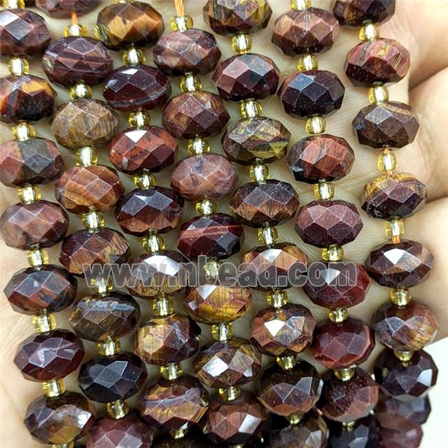 Red Tiger Eye Stone Beads Faceted Rondelle
