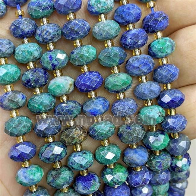 Azurite Beads Faceted Rondelle Dye