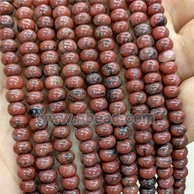 Natural Red Sesame Jasper Beads Smooth Rondelle