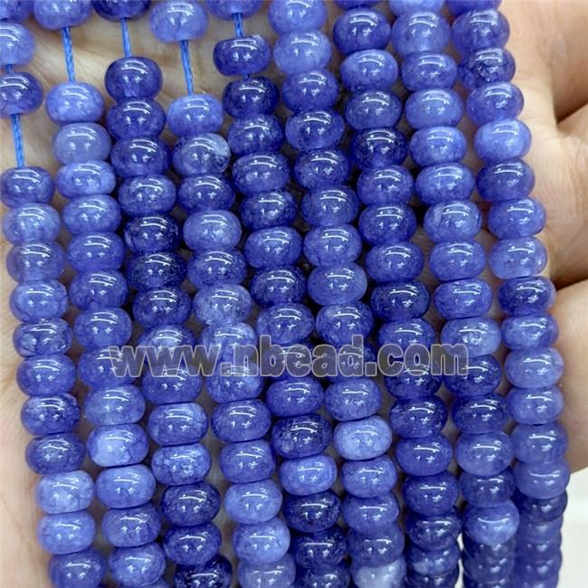 Blue Jade Beads Smooth Rondelle Dye