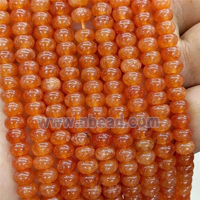 Orange Jade Beads Smooth Rondelle Dye