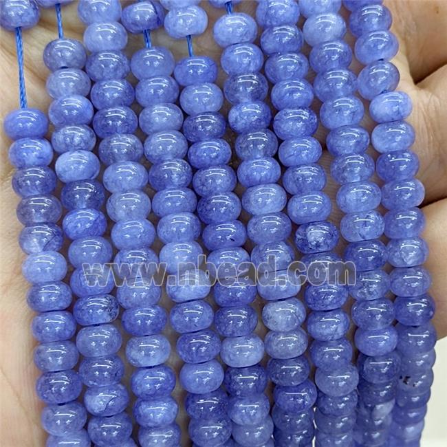 Blue Jade Beads Smooth Rondelle Dye