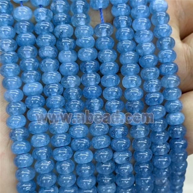 Jade Beads Smooth Rondelle Blue Dye