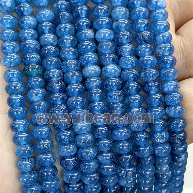 Blue Jade Beads Smooth Rondelle Dye