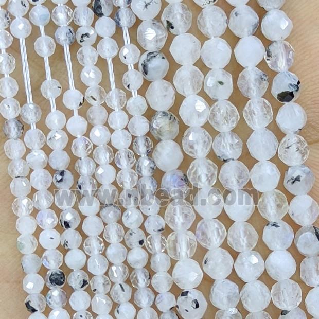 Natural White Moonstone Beads Faceted Round