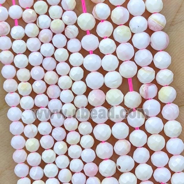 Natural Pink Queen Shell Beads Faceted Round