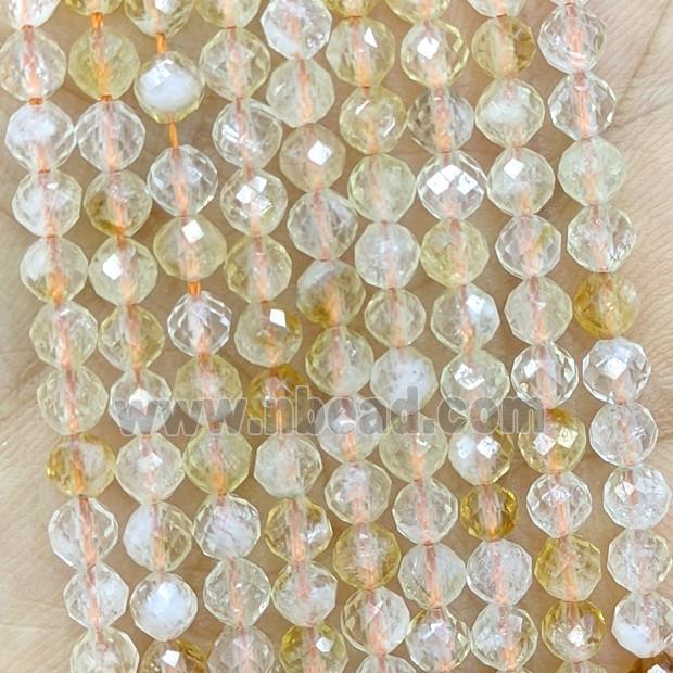 Natural Yellow Citrine Beads Faceted Round