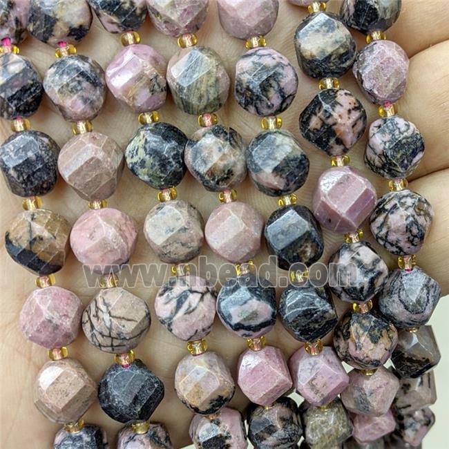 Natural Chinese Rhodonite Twist Beads Pink