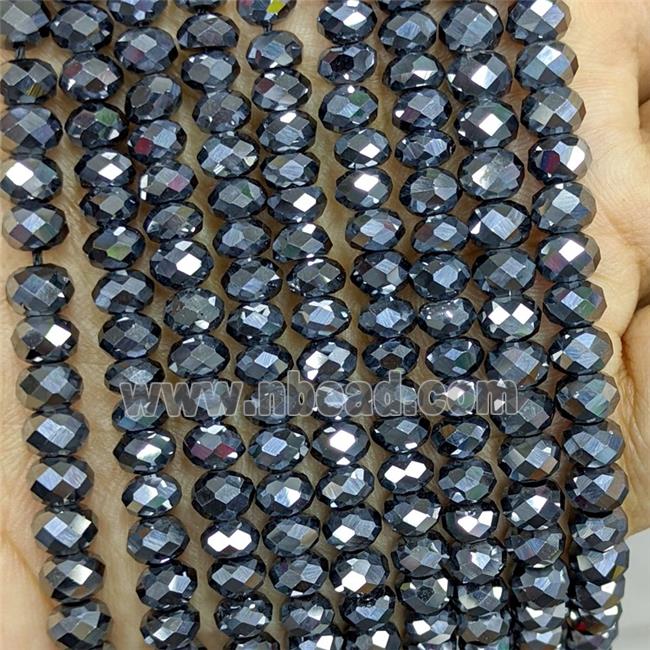 Natural Terahertz Stone Beads Faceted Rondelle