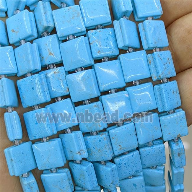Blue Dye Howlite Turquoise Square Beads