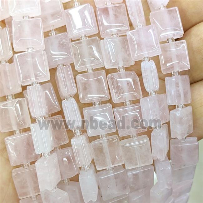 Natural Pink Rose Quartz Square Beads