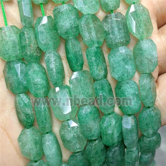 Natural Green Strawberry Quartz Beads Faceted Rectangle