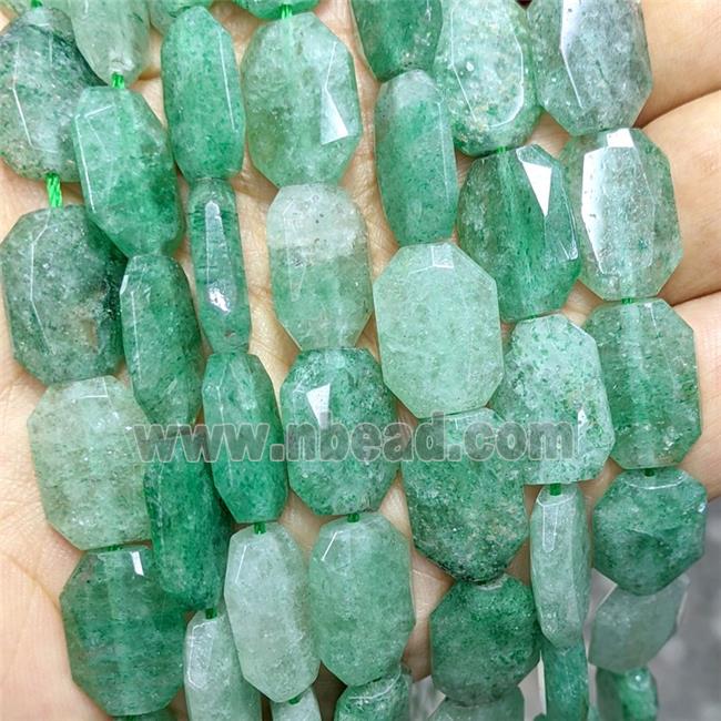 Natural Green Strawberry Beads Faceted Rectangle