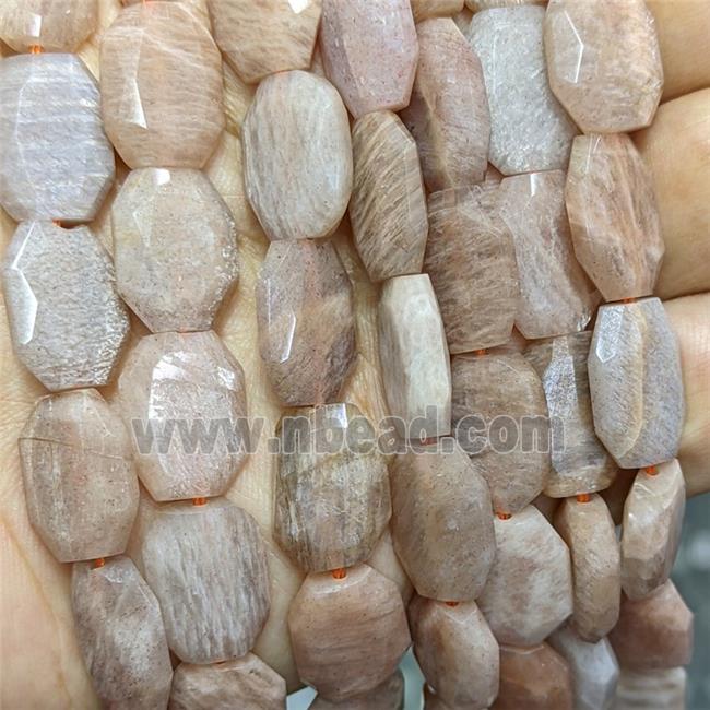 Natural Peach Sunstone Beads Faceted Rectangle