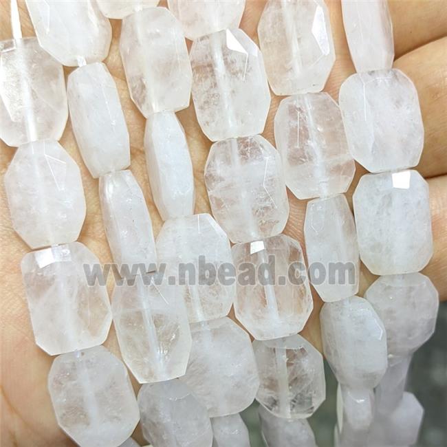 Natural Clear Crystal Quartz Beads Faceted Rectangle