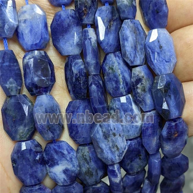 Natural Blue Sodalite Beads Faceted Rectangle