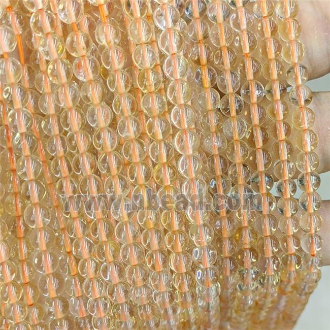 Natural Yellow Citrine Beads Smooth Round A-Grade