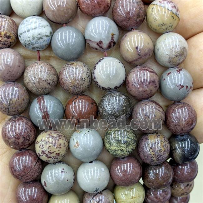 Natural Chinese Chohua Jasper Beads Smooth Round