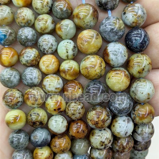 Natural Ore-Sodalite Beads Smooth Round Multicolor