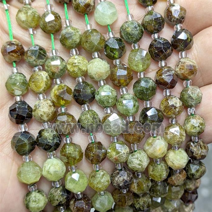 Natural Green Garnet Beads Cutted Round
