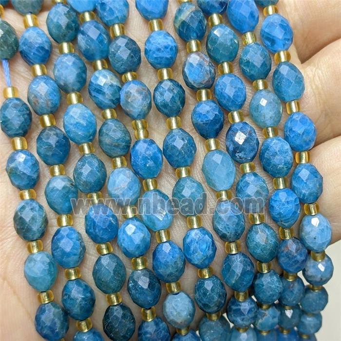 Natural Blue Apatite Beads Faceted Rice