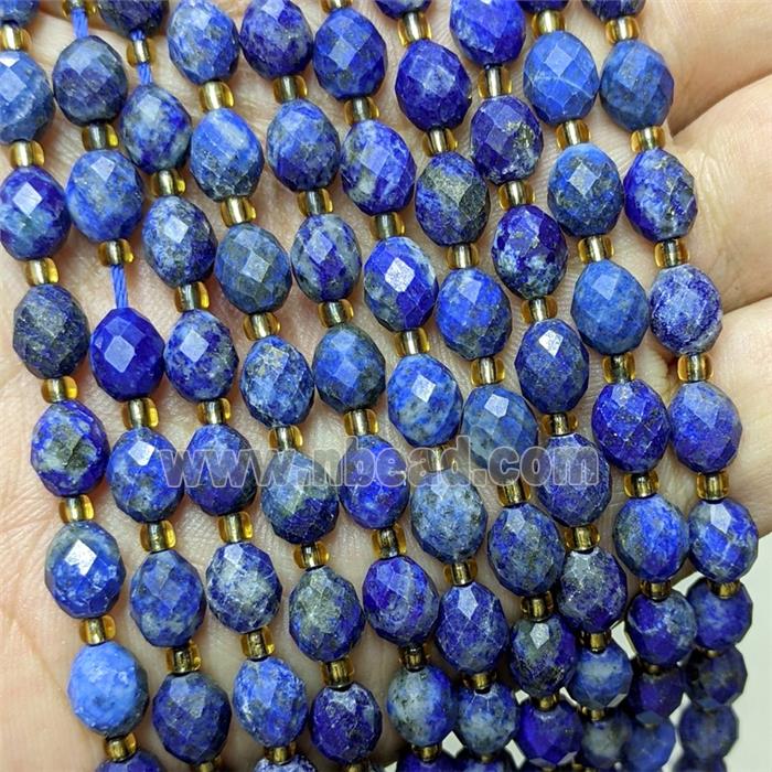 Natural Blue Lapis Lazuli Beads Faceted Rice