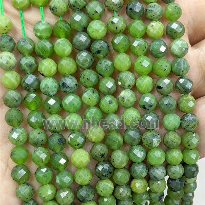 Natural Green Canadian Chrysoprase Beads Faceted Round